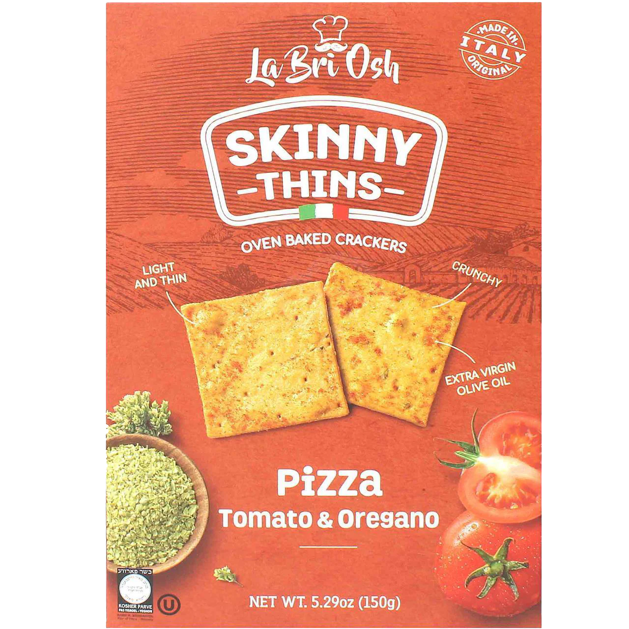 Skinny Thin Pizza - Tomato Oregano Crackers