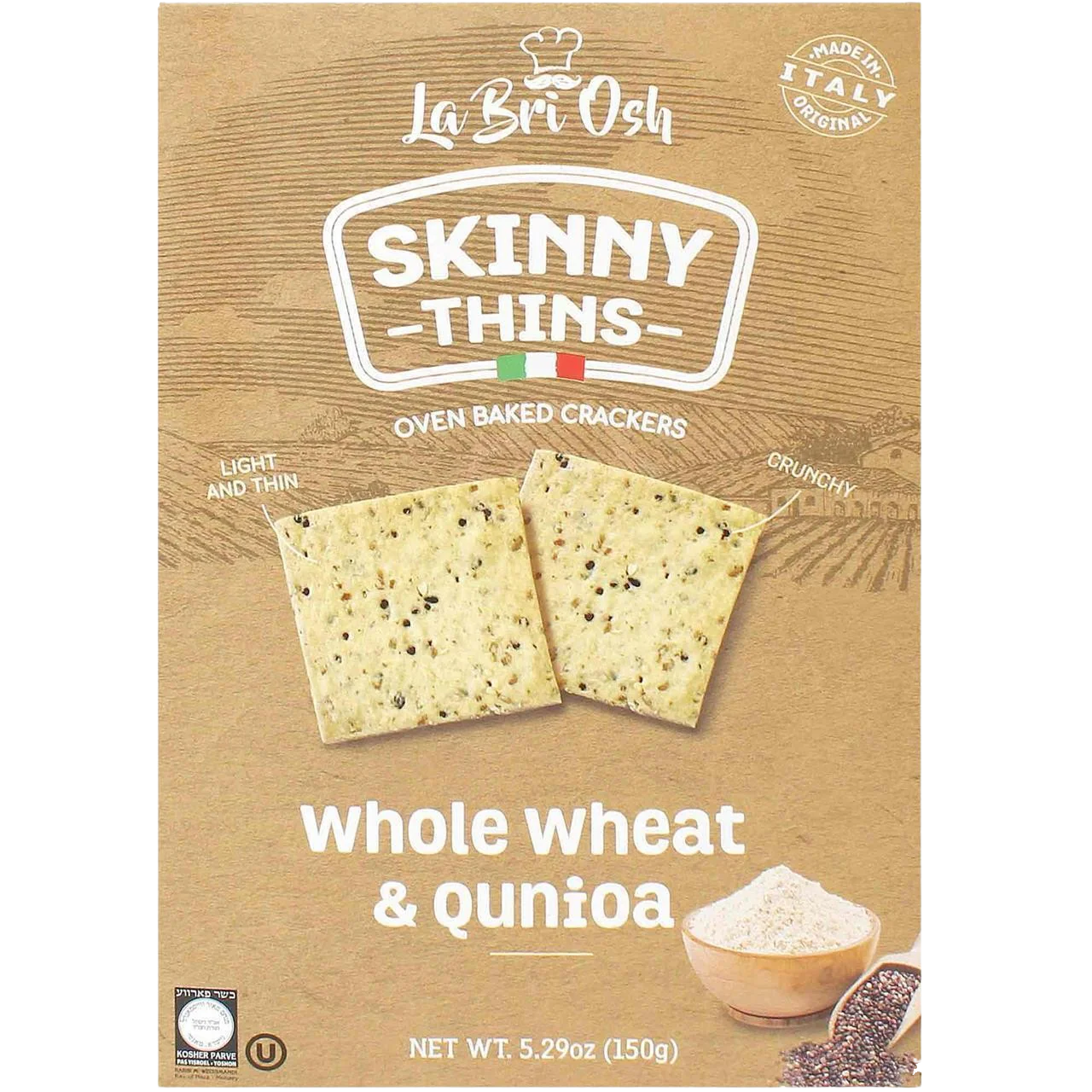 Skinny Thin Whole Wheat Quinoa Crackers