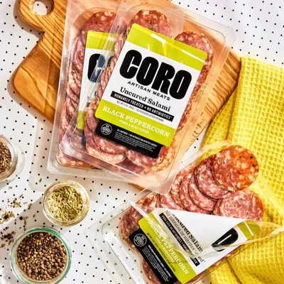 Sliced Uncured Black Peppercorn Salami - Image 2
