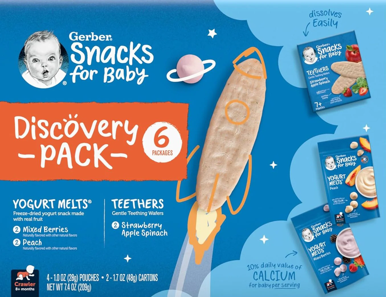 Snacks for Babies - Discovery Pack - Yogurt Melts and Teethers (6 Pack) - Image 2