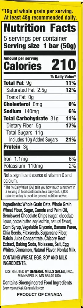 Soft Baked Breakfast Bars - Banana Chocolate Chip (5 CT) - Image 4