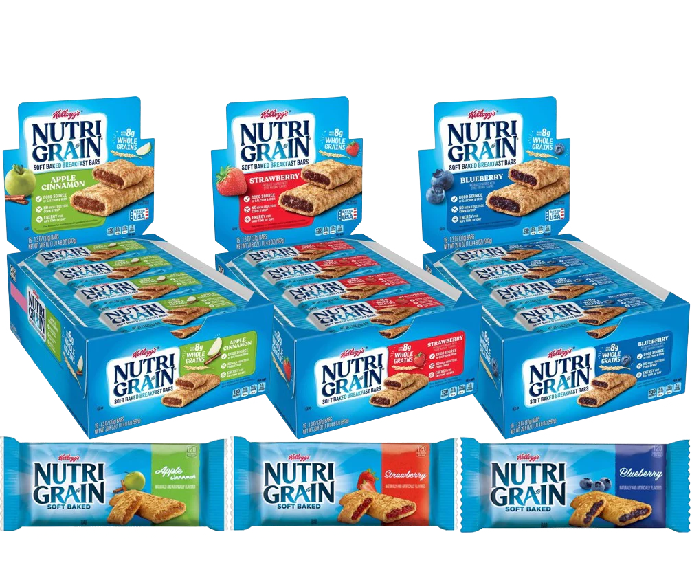 Soft Baked Breakfast Bars Variety - Blueberry, Apple, Strawberry (16 CT each)