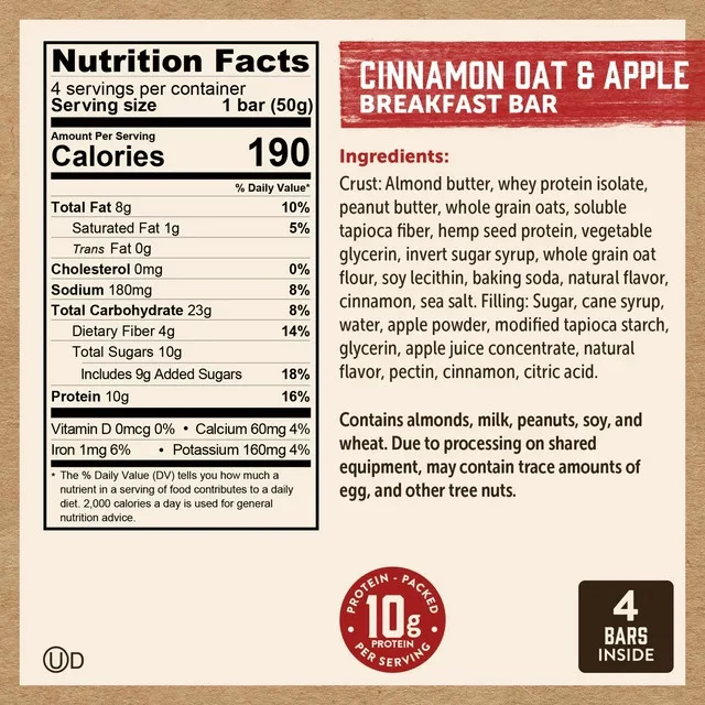 Soft Baked Breakfast Bars - Cinnamon Oat & Apple (4 CT) - Image 5