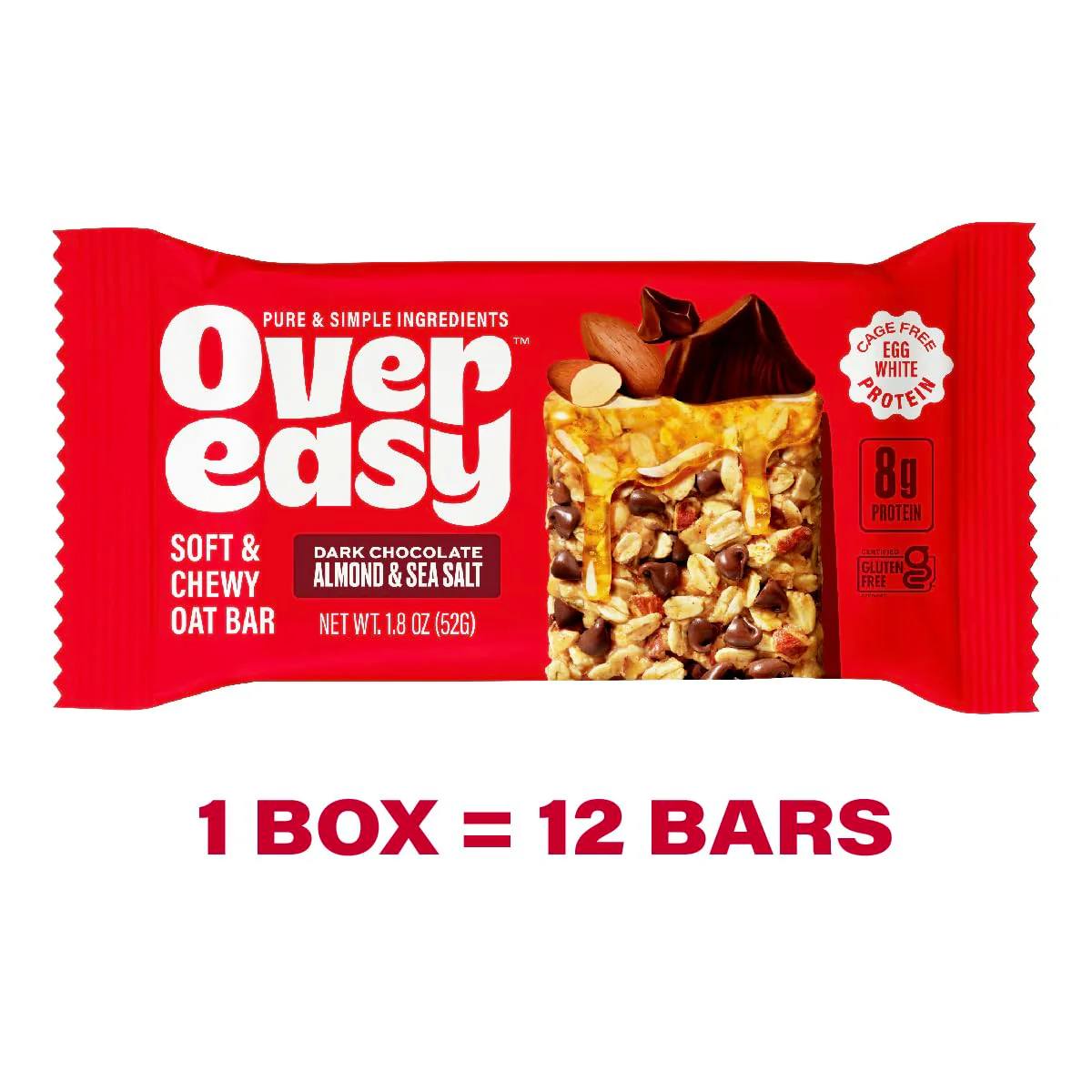 Soft Chewy Oat Bar - Dark Chocolate Almond & Sea Salt (12CT) - Image 2