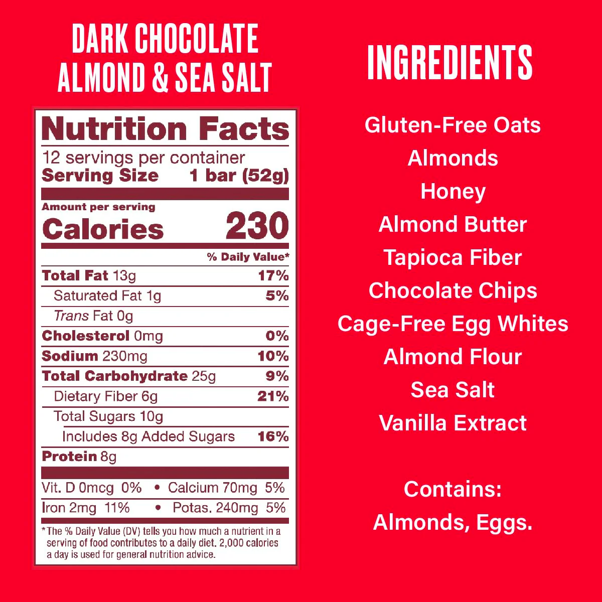 Soft Chewy Oat Bar - Dark Chocolate Almond & Sea Salt (12CT) - Image 4