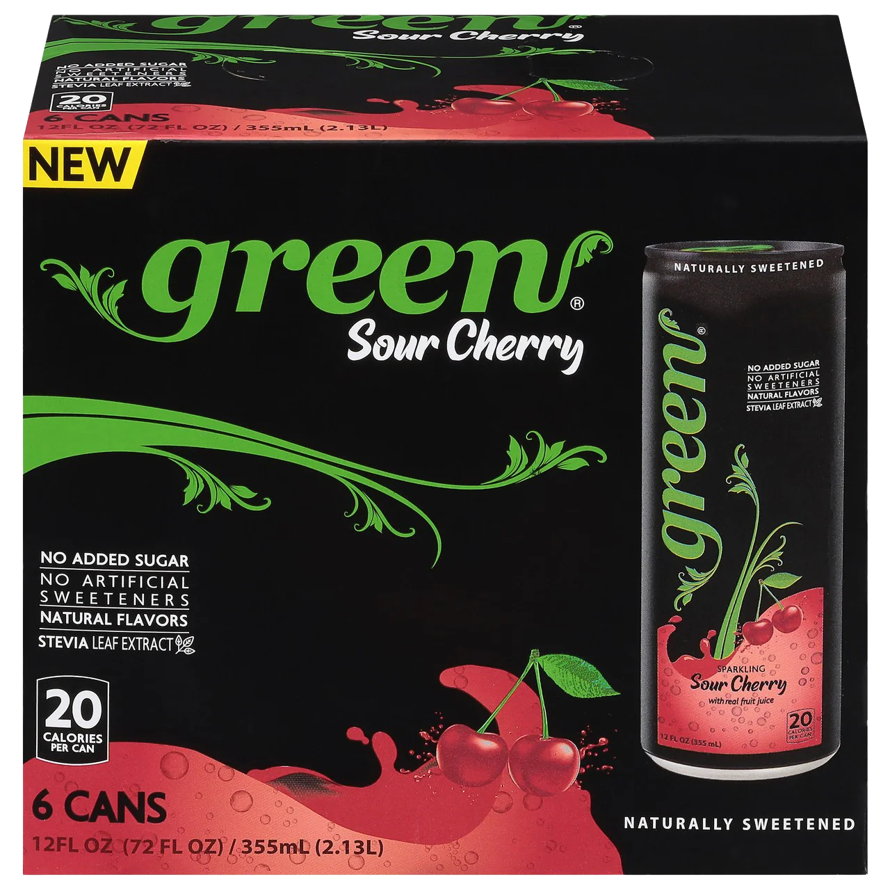 Sour Cherry Green Soda (6 Pack)