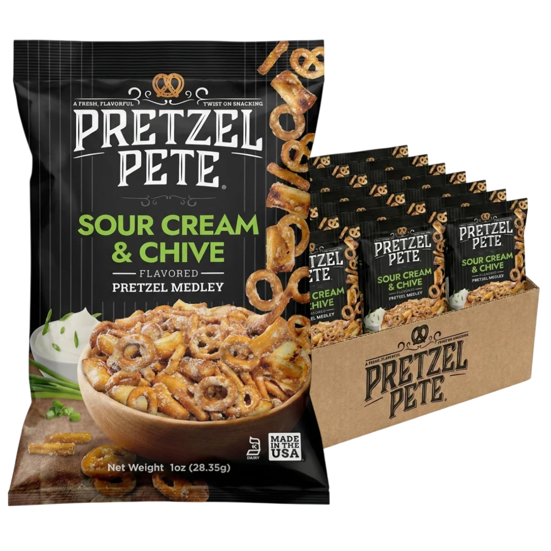 Sour Cream & Chive Pretzel Medley (24 Pack)
