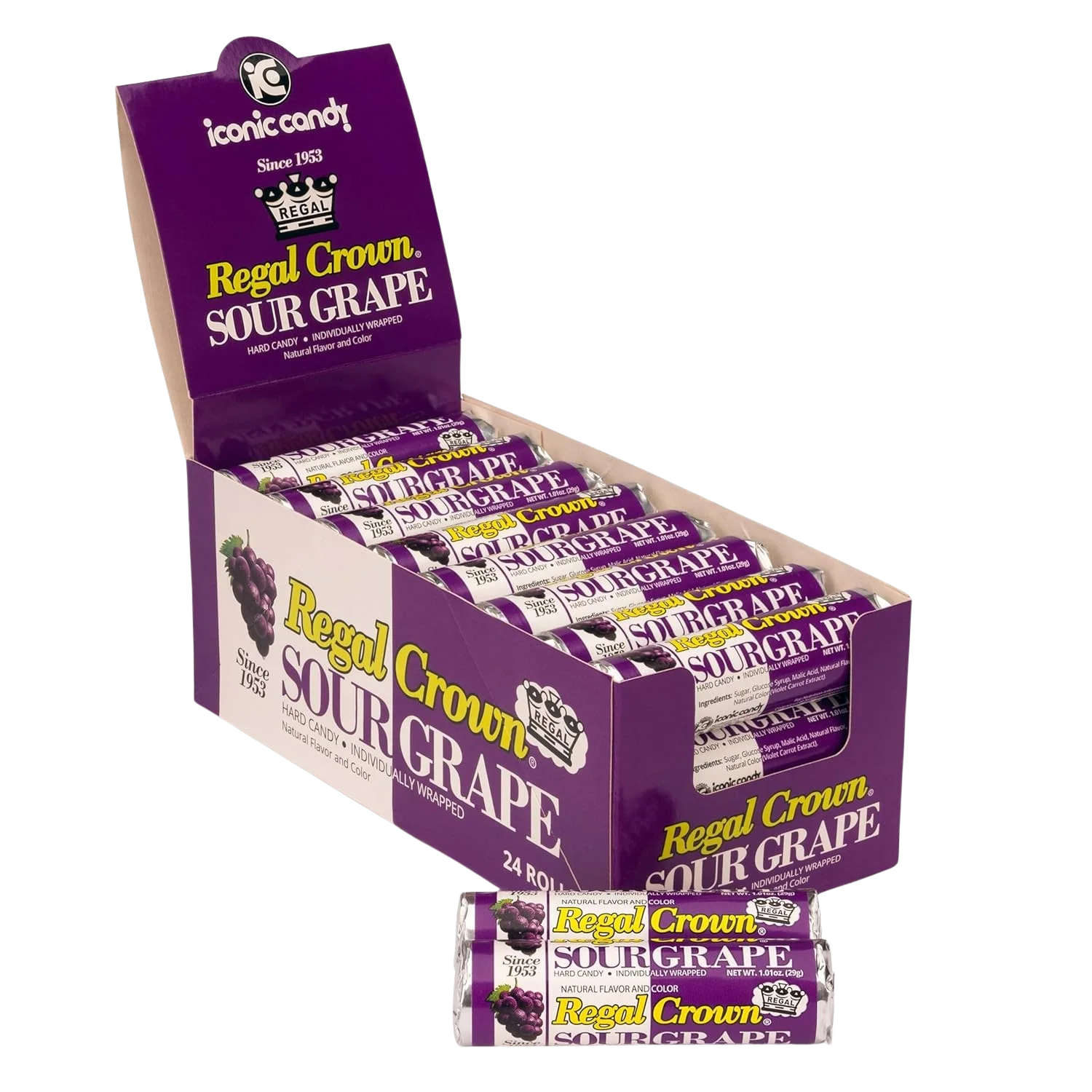 Sour Grape Roll Candy (24 Pack)
