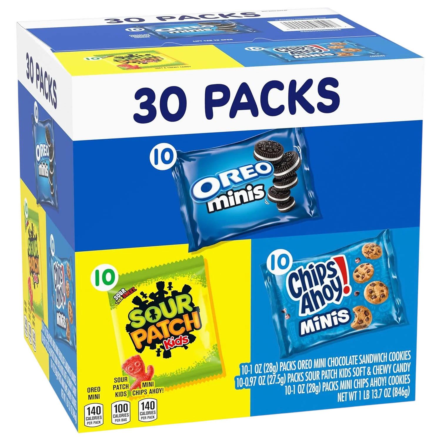 Sour Patch, Chips Ahoy, Oreo Variety Pack (30 CT)