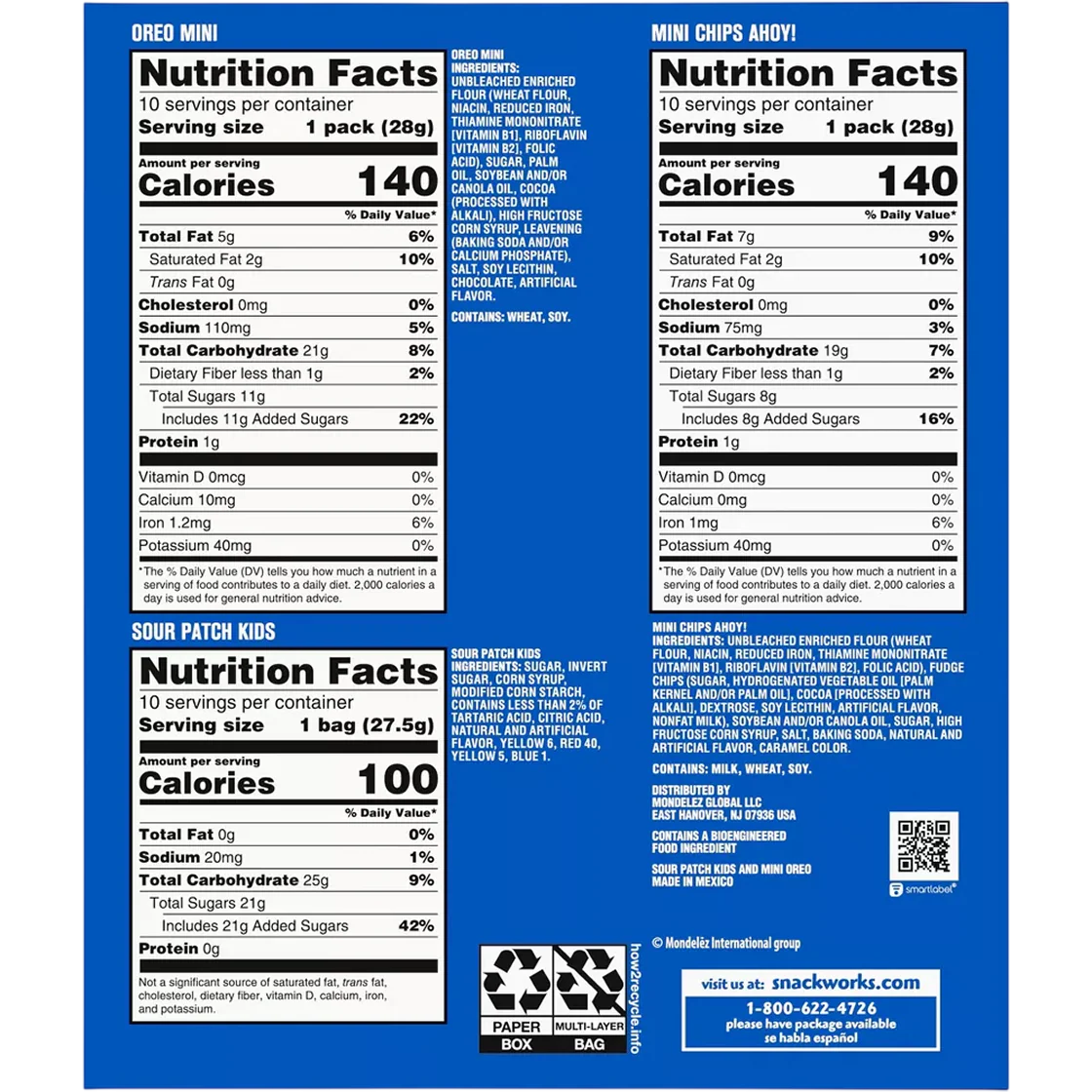 Sour Patch, Chips Ahoy, Oreo Variety Pack (30 CT) - Image 4