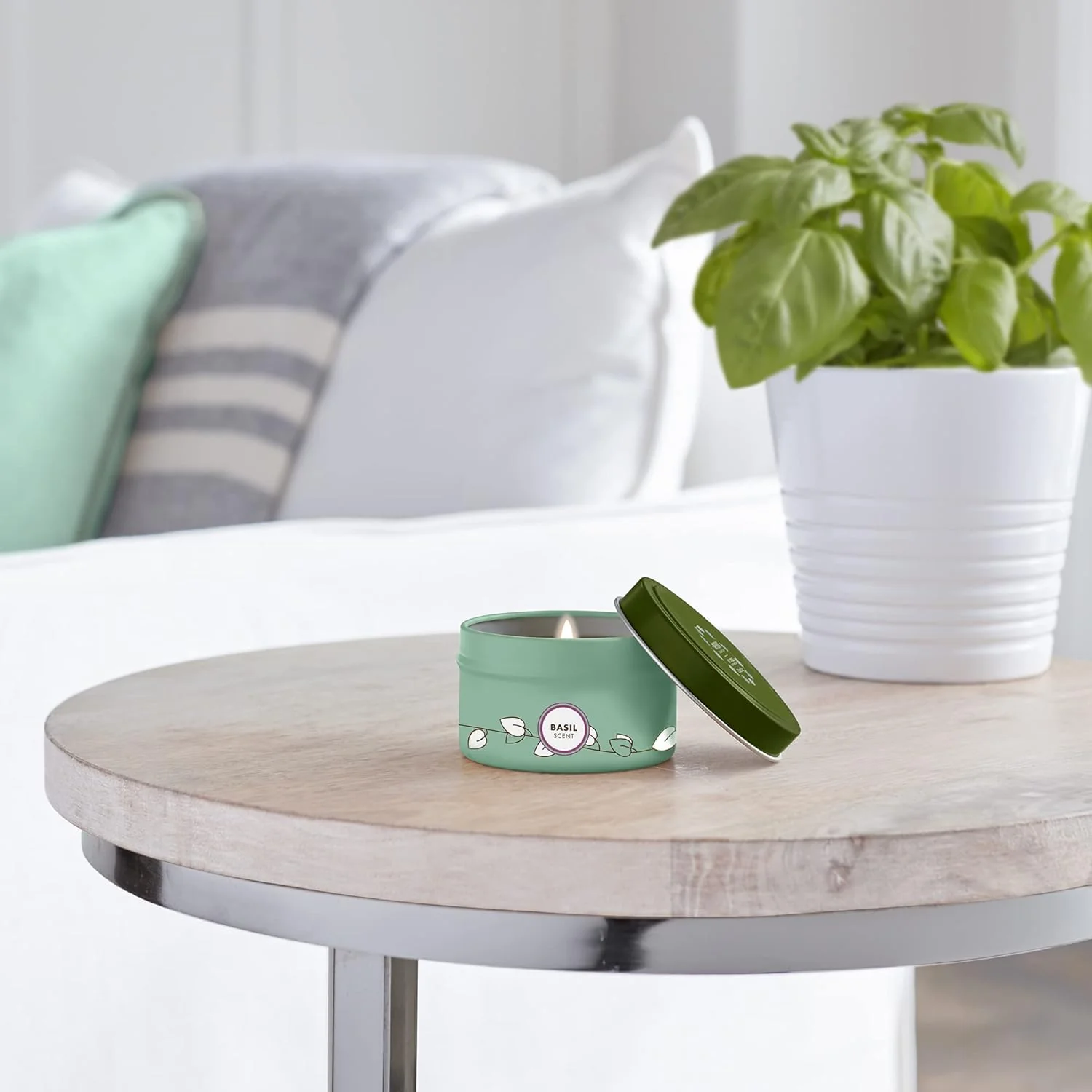 Soy Tin Candle Basil - Image 2