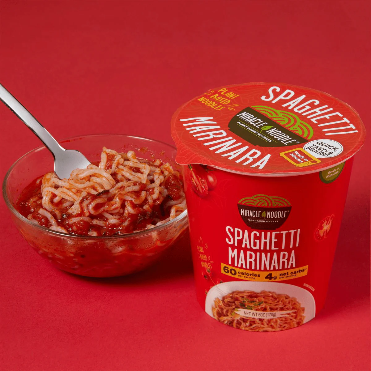 Low Carb Instant Cup Noodles Spaghetti Marinara (6 Pack) - Image 2
