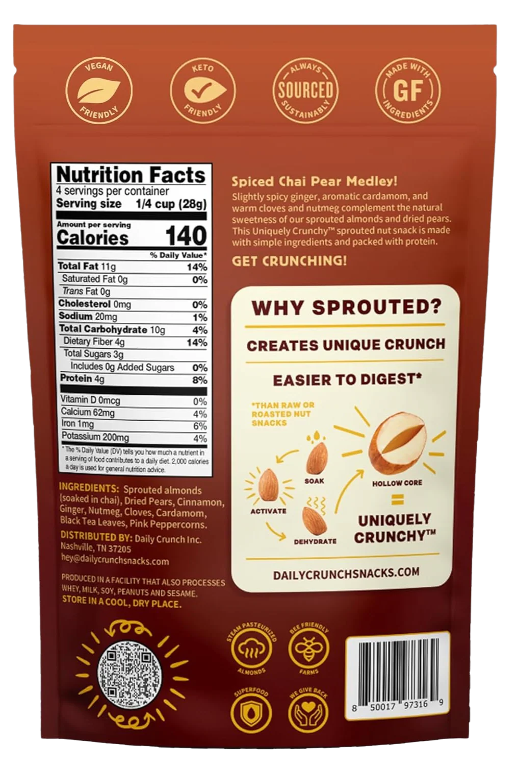 Spiced Chai Pear Sprouted Nut Medley - Image 4