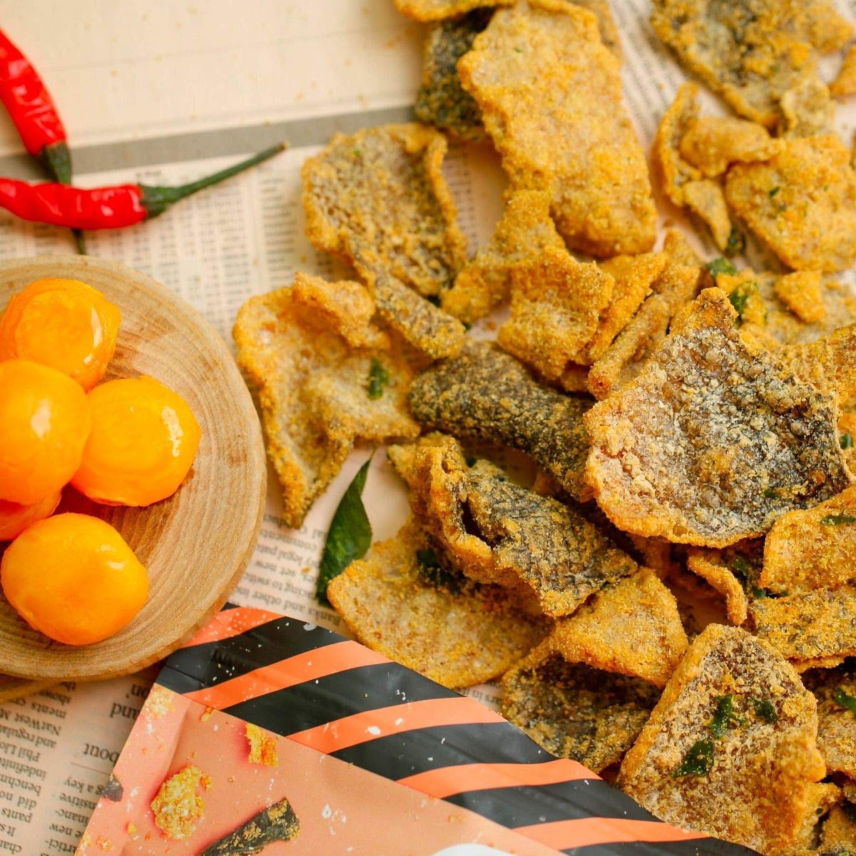 Spicy Salted Egg Salmon Skin - Image 3