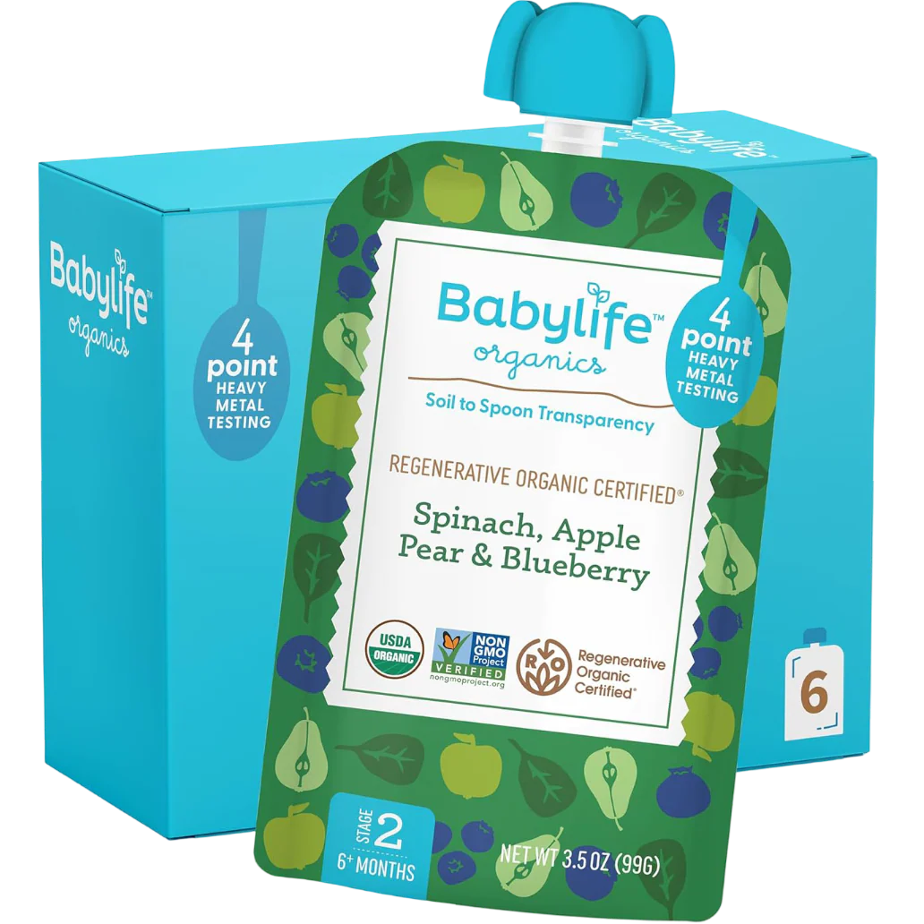 Spinach, Apple, Pear, Blueberry Baby Food Pouches (6 CT)