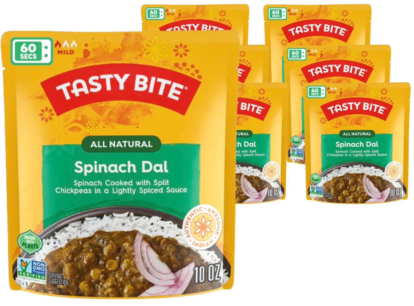 Spinach Dal with Spinach & Lightly Spiced Sauce (6 Pack)