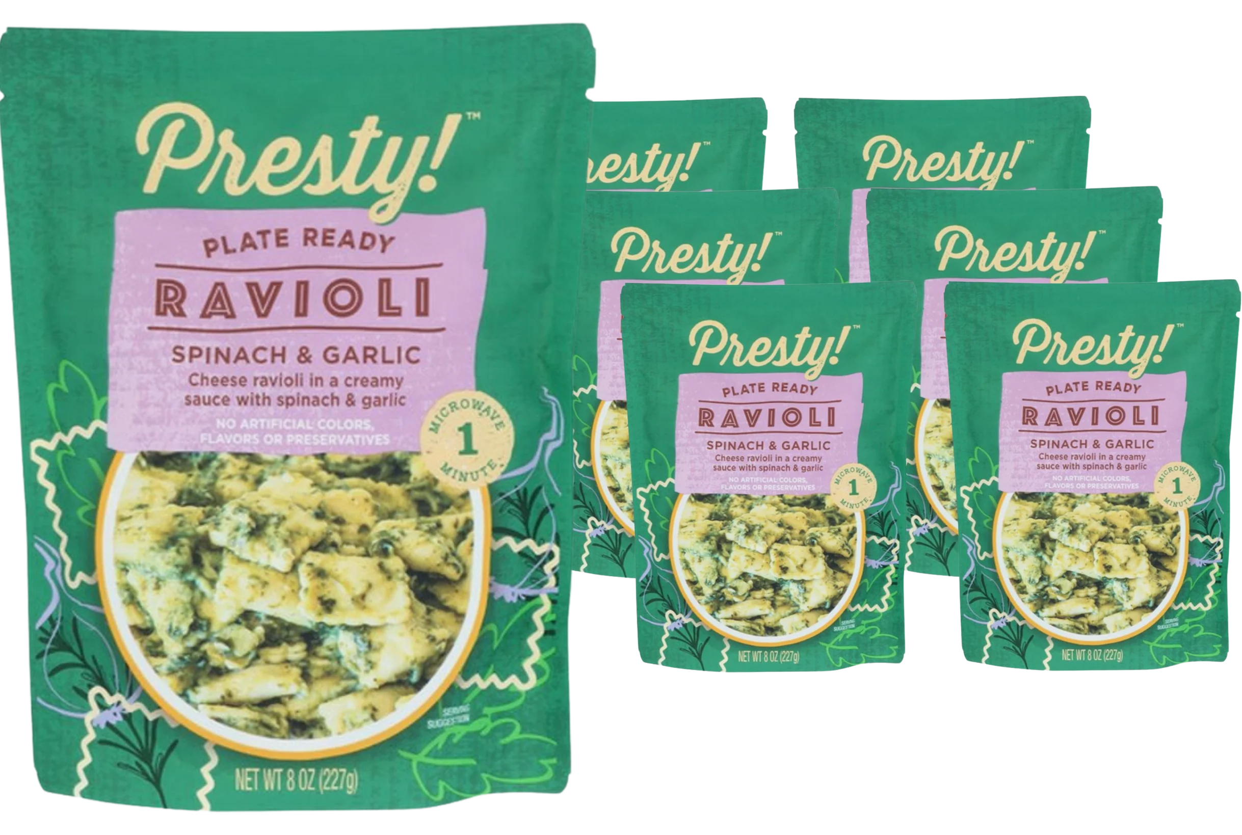 Spinach & Garlic Ravioli (6 Pack)