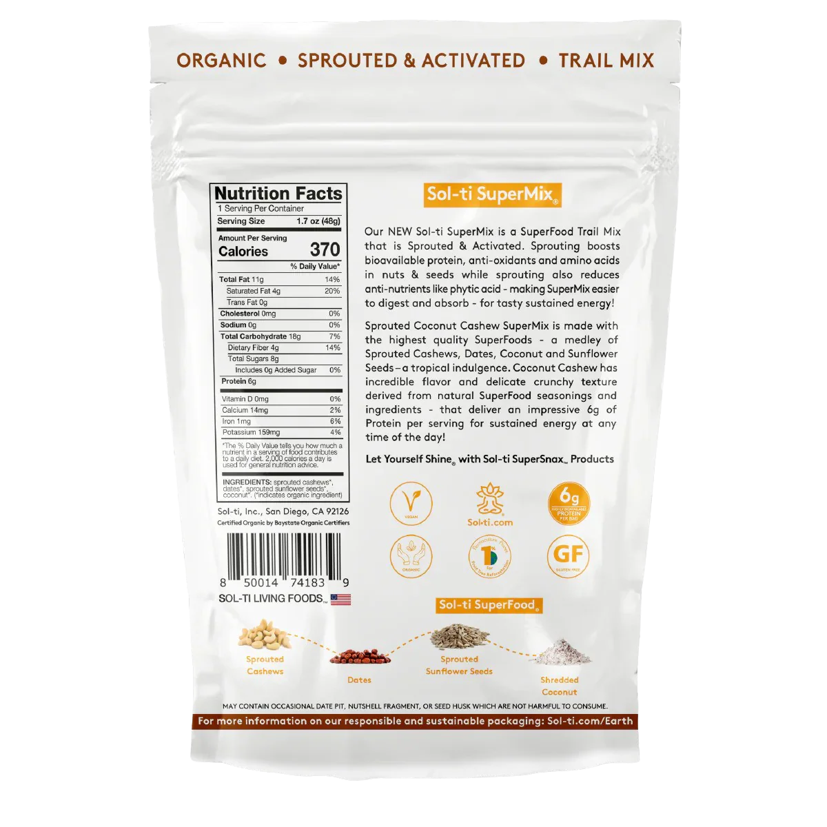 Sprouted Coconut Cashew SuperMix (6 pack) - Image 3