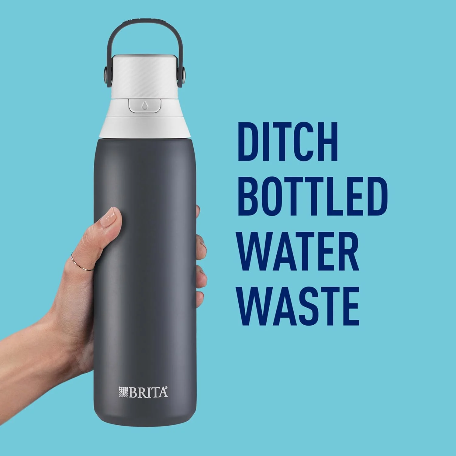 Stainless Steel Water Bottle with Filter Carbon - 32 oz Bottle - Image 2