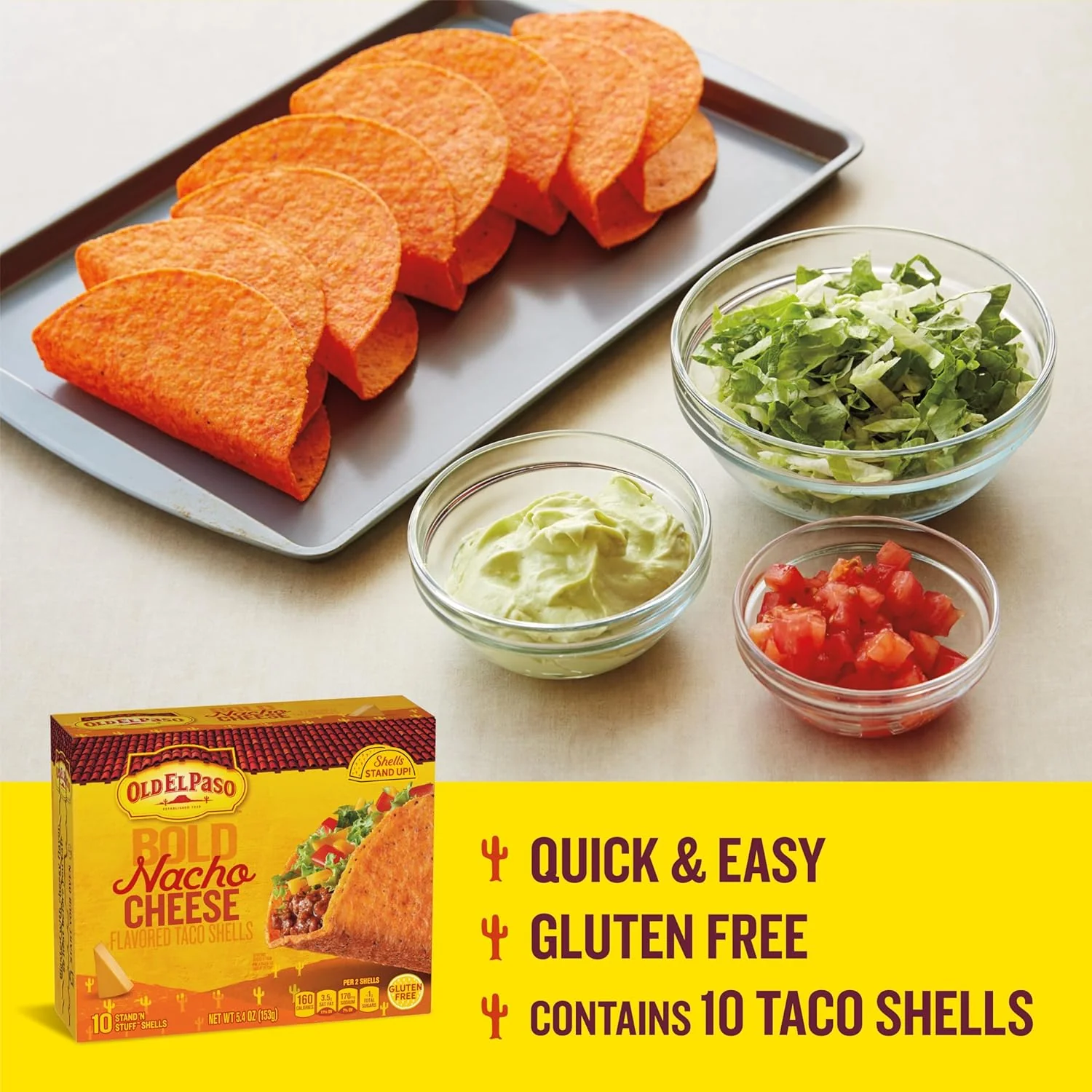 Stand 'N Stuff Taco Shells - Bold Nacho Cheese (10 CT) - Image 5
