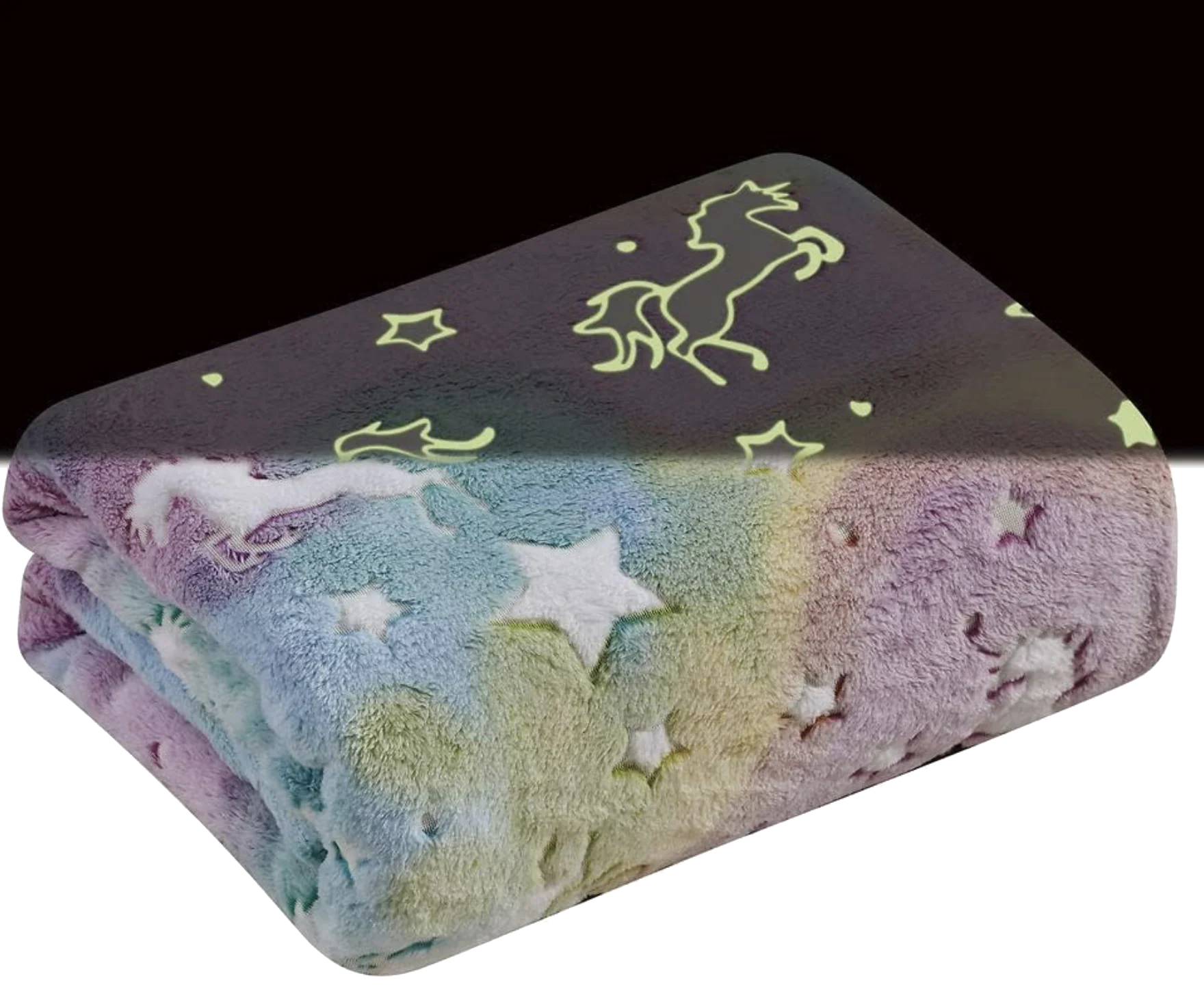 Star Glow Unicorn Micro Plush Blanket