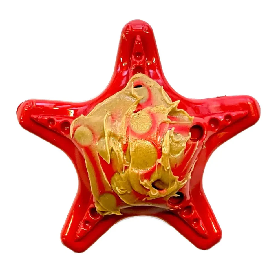 Starfish – Durable Dog Chew Toy - Red - Image 2
