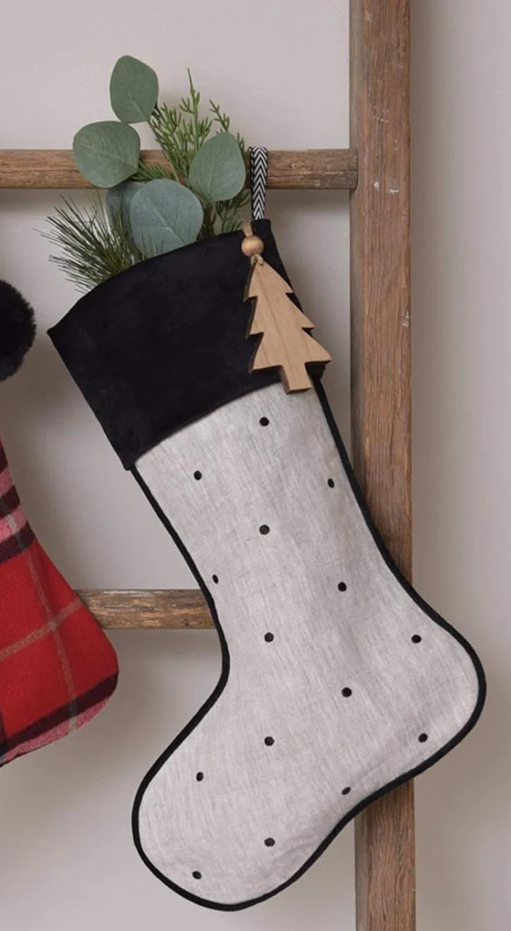 Stocking - Velvet Cuff Dotted - Image 2