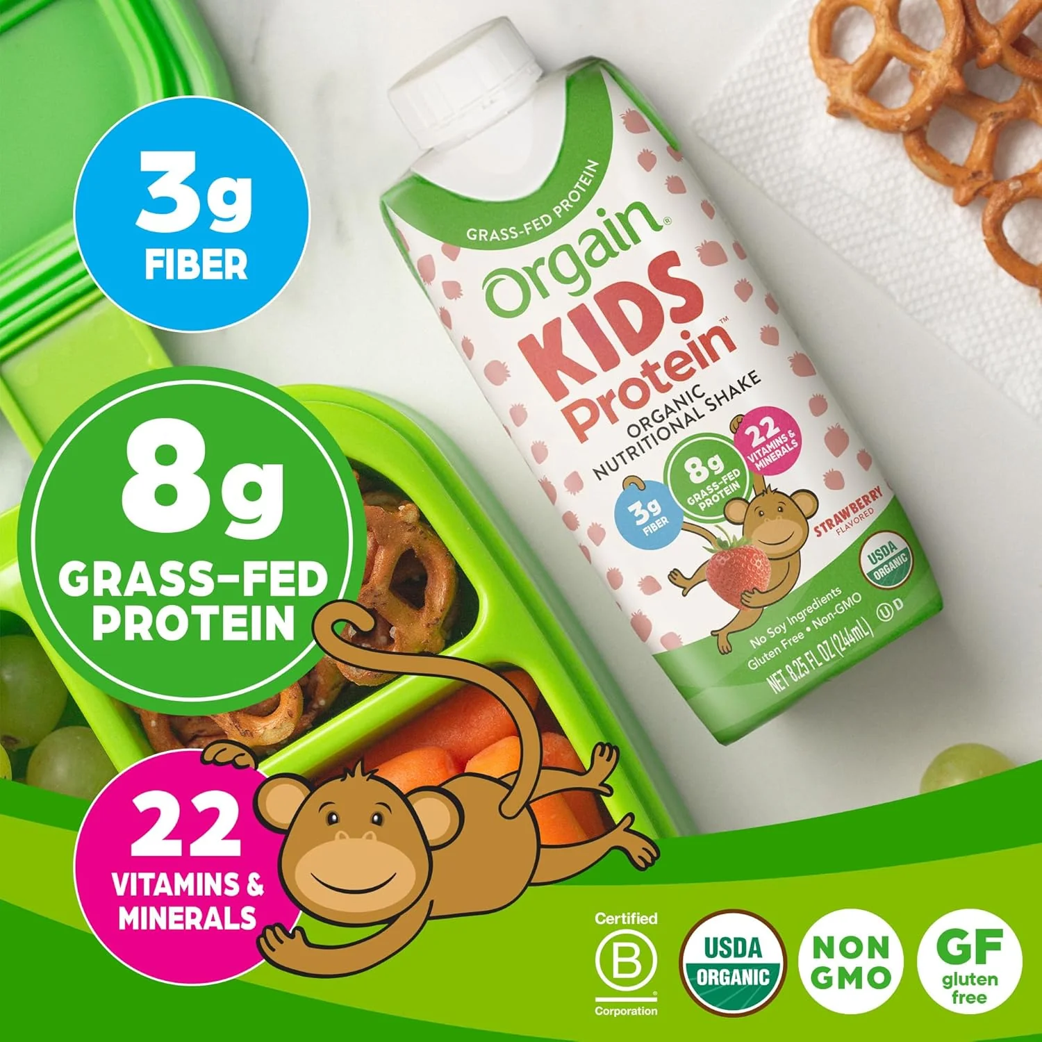 Strawberry Kids Protein Organic Nutritional Shake (12 Pack) - Image 2
