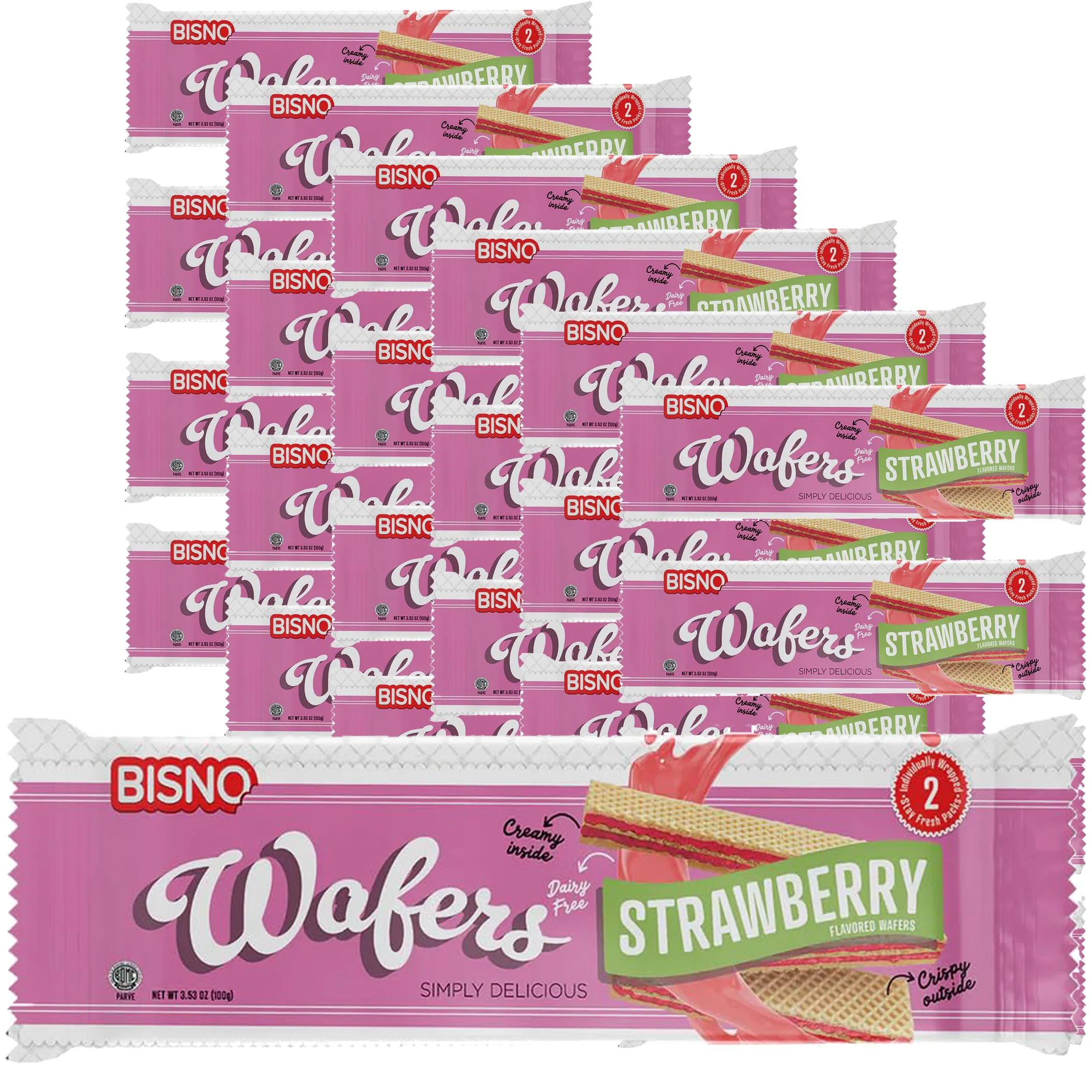 Strawberry Wafer Cookies (24 Pack)