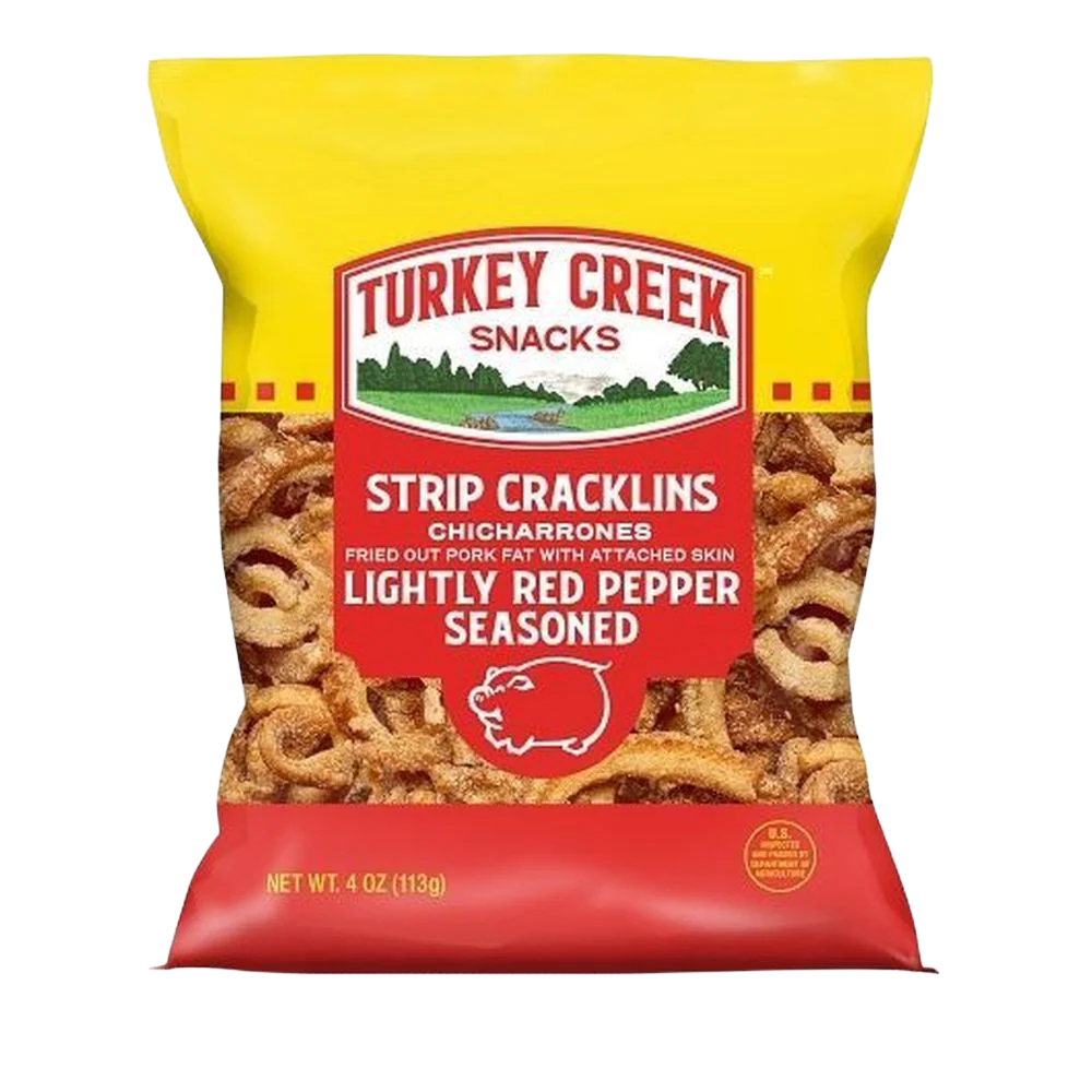 Strip Cracklins Chicharrones - Lightly Red Pepper Seasoned (12 Pack) - Image 2