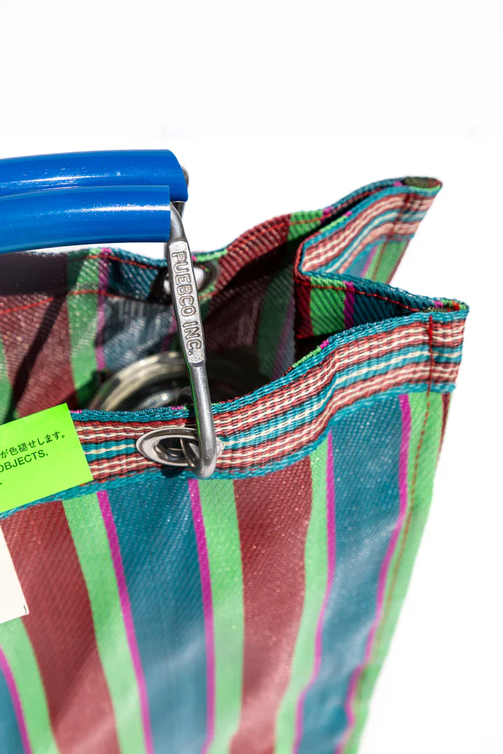 Stripe Tote Bag Square - Green x Red - Image 2