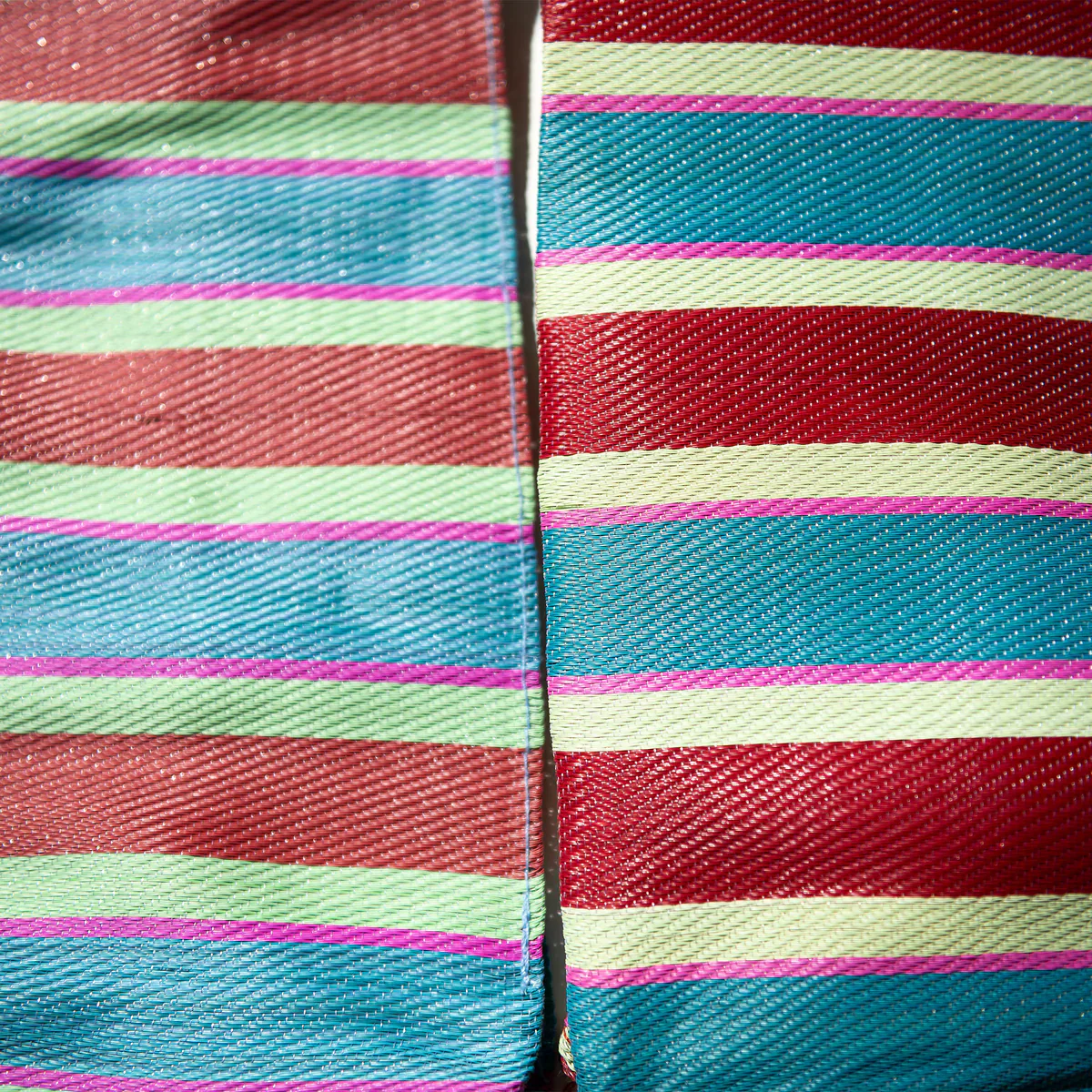 Stripe Tote Bag Square - Red x Blue - Image 2