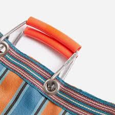 Stripe Tote Bag Wide - Orange x Blue - Image 2
