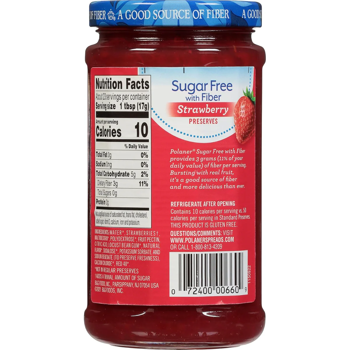 Sugar Free With Fiber Strawberry Preserves - Image 3