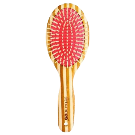 Sustainable Bamboo Brush With Natural Bristles - Orange