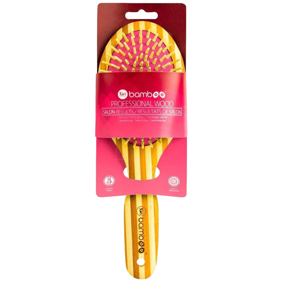 Sustainable Bamboo Brush With Natural Bristles - Orange - Image 2