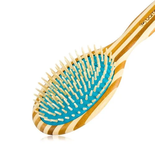 Sustainable Bamboo Brush With Natural Bristles - Turquoise - Image 3