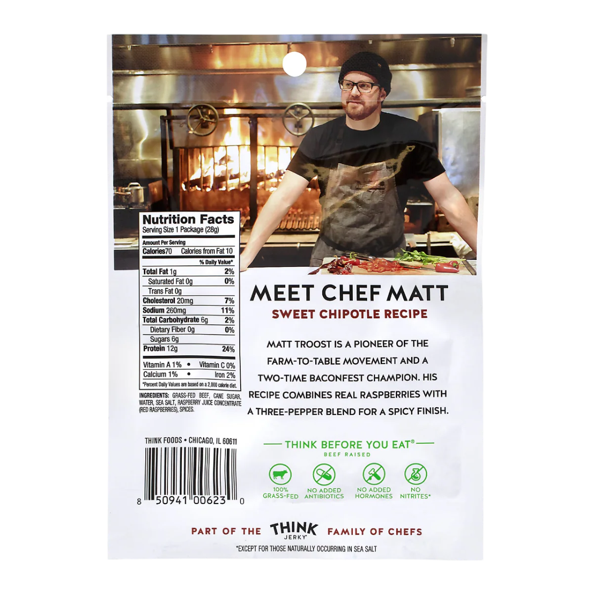 Sweet Chipotle Grass-Fed Beef Jerky (12 CT) - Image 3