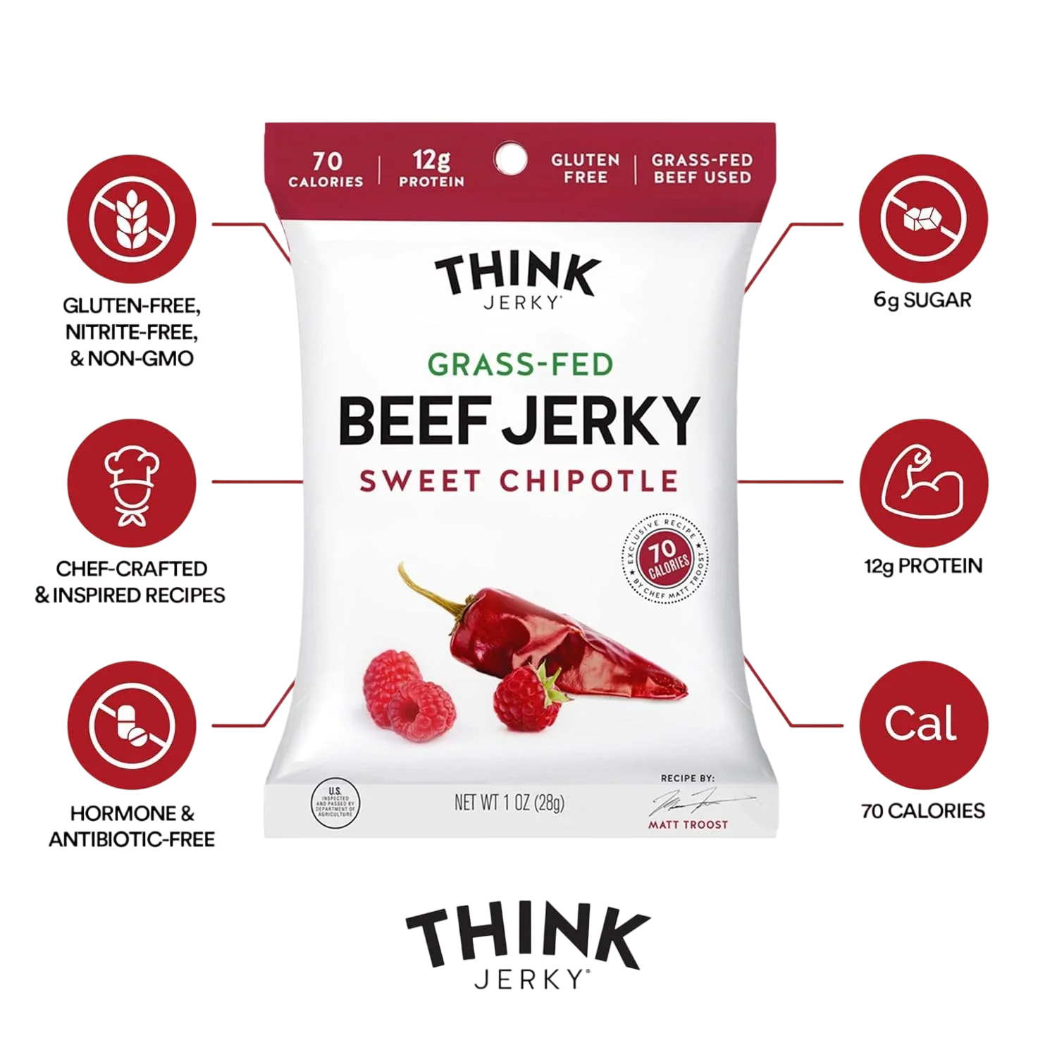 Sweet Chipotle Grass-Fed Beef Jerky (12 CT) - Image 4