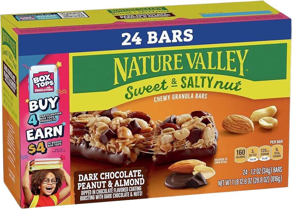 Sweet & Salty Nut Chewy Granola Bars - Dark Chocolate, Peanut and Almonds (24CT)