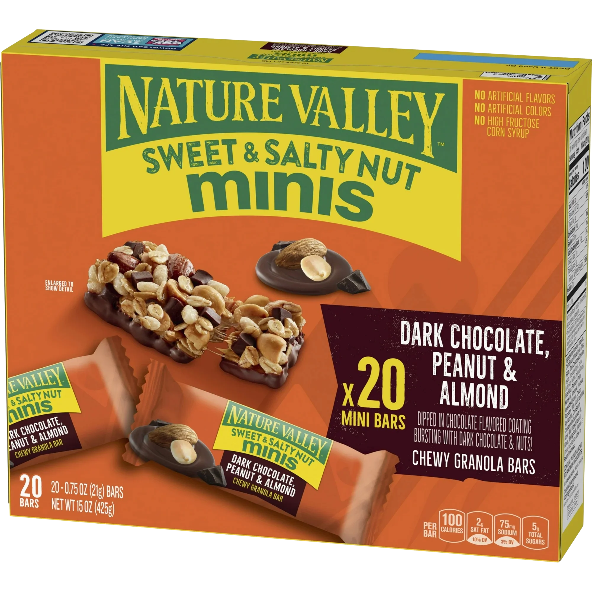 Sweet & Salty Nut Minis - Dark Chocolate, Peanut & Almond Chewy Granola Bars (20CT)