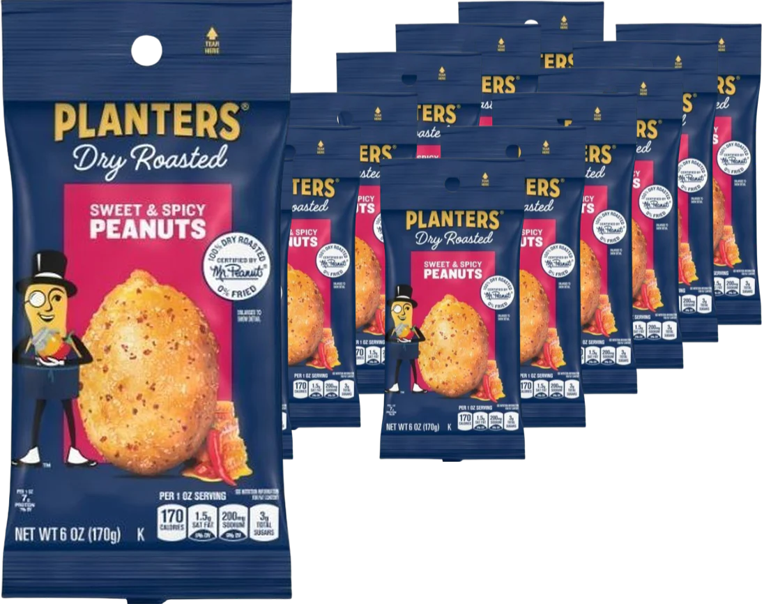 Sweet & Spicy Dry Roasted Peanuts (12 Pack)
