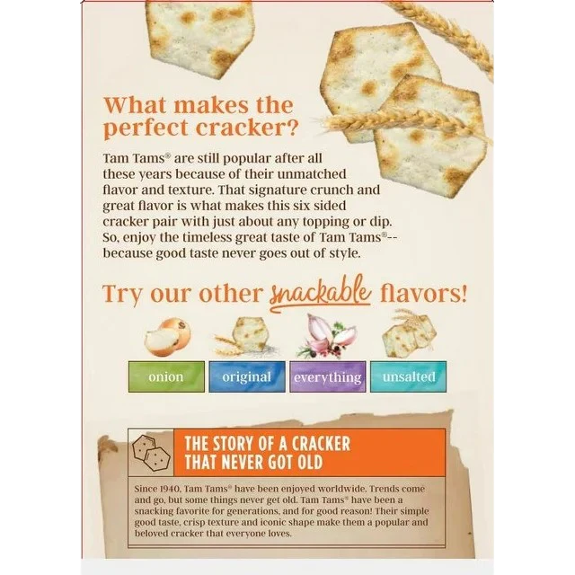 Tam Tams Garlic Snack Crackers - Image 2