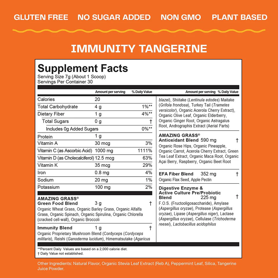 Tangerine Immunity Green Superfood Powder - Image 2