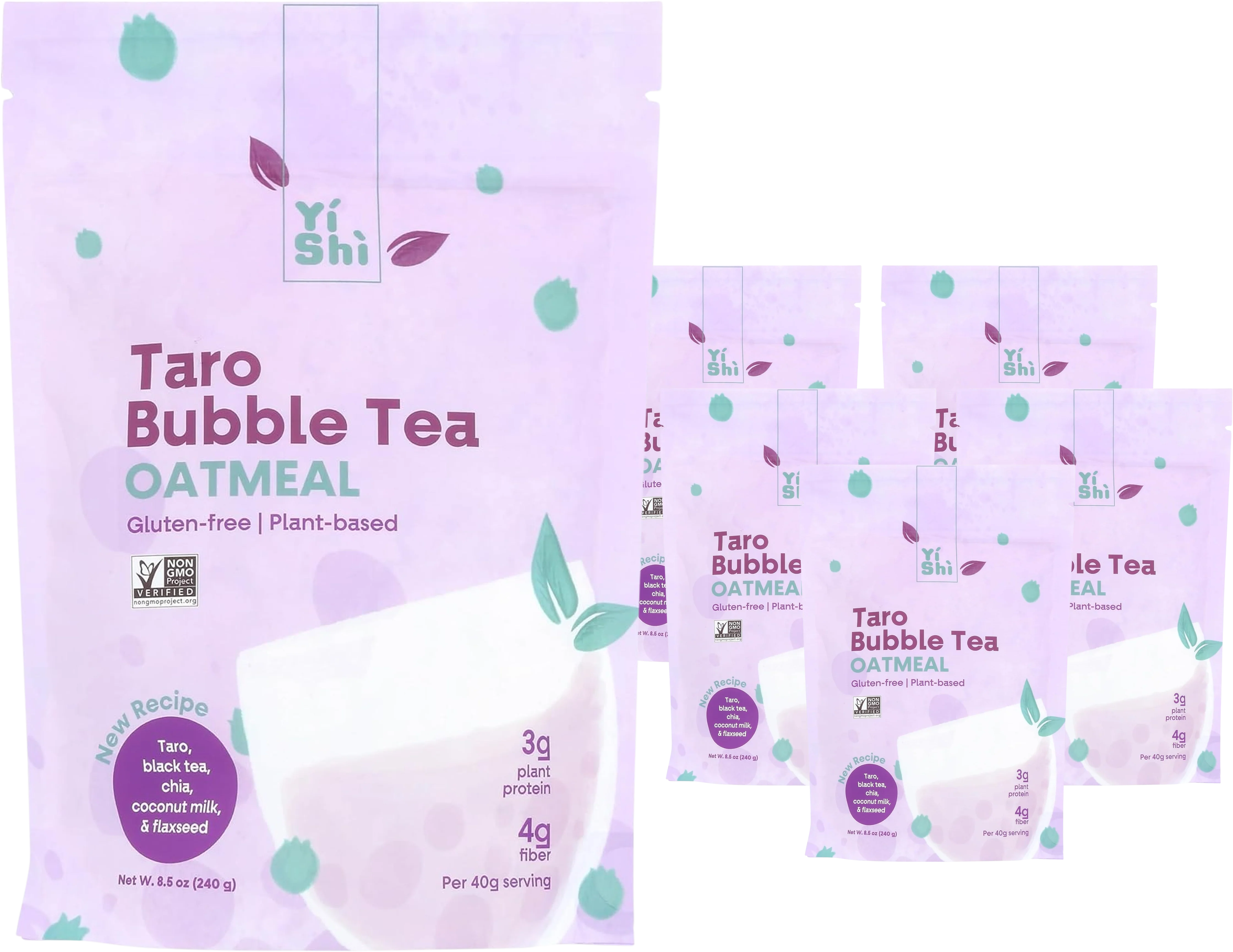 Taro Bubble Tea Oatmeal (5 Pack)