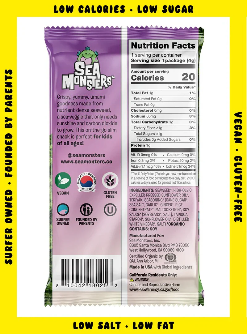 Teriyaki Twist Trayless Roasted Seaweed Snacks (20 Pack) - Image 4