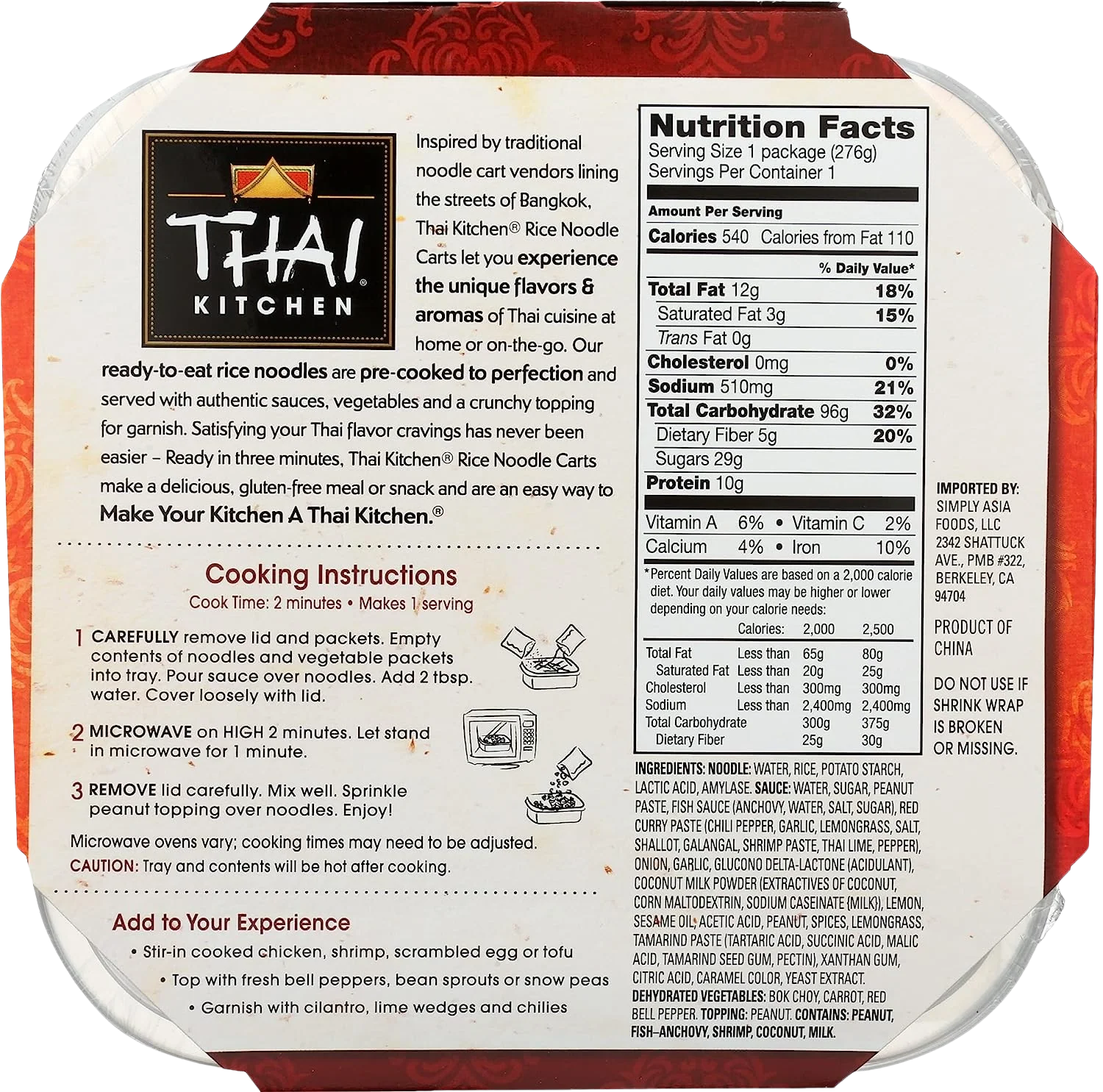Pad Thai Peanut Rice Noodle Bowl - Image 2