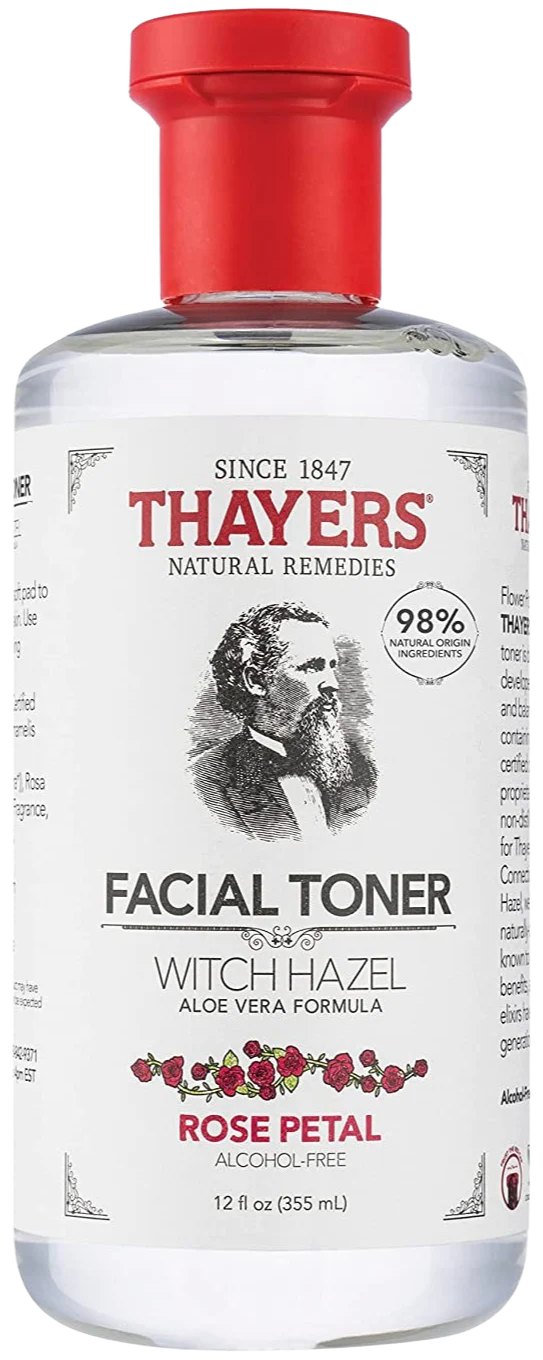 Witch Hazel Facial Toner With Aloe Vera Formula Alcohol-Free Rose Petal