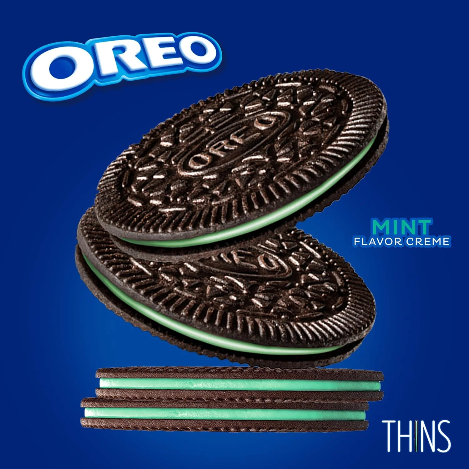 Thins Mint Flavored Cream Creme Chocolate Sandwich Cookies - Image 3