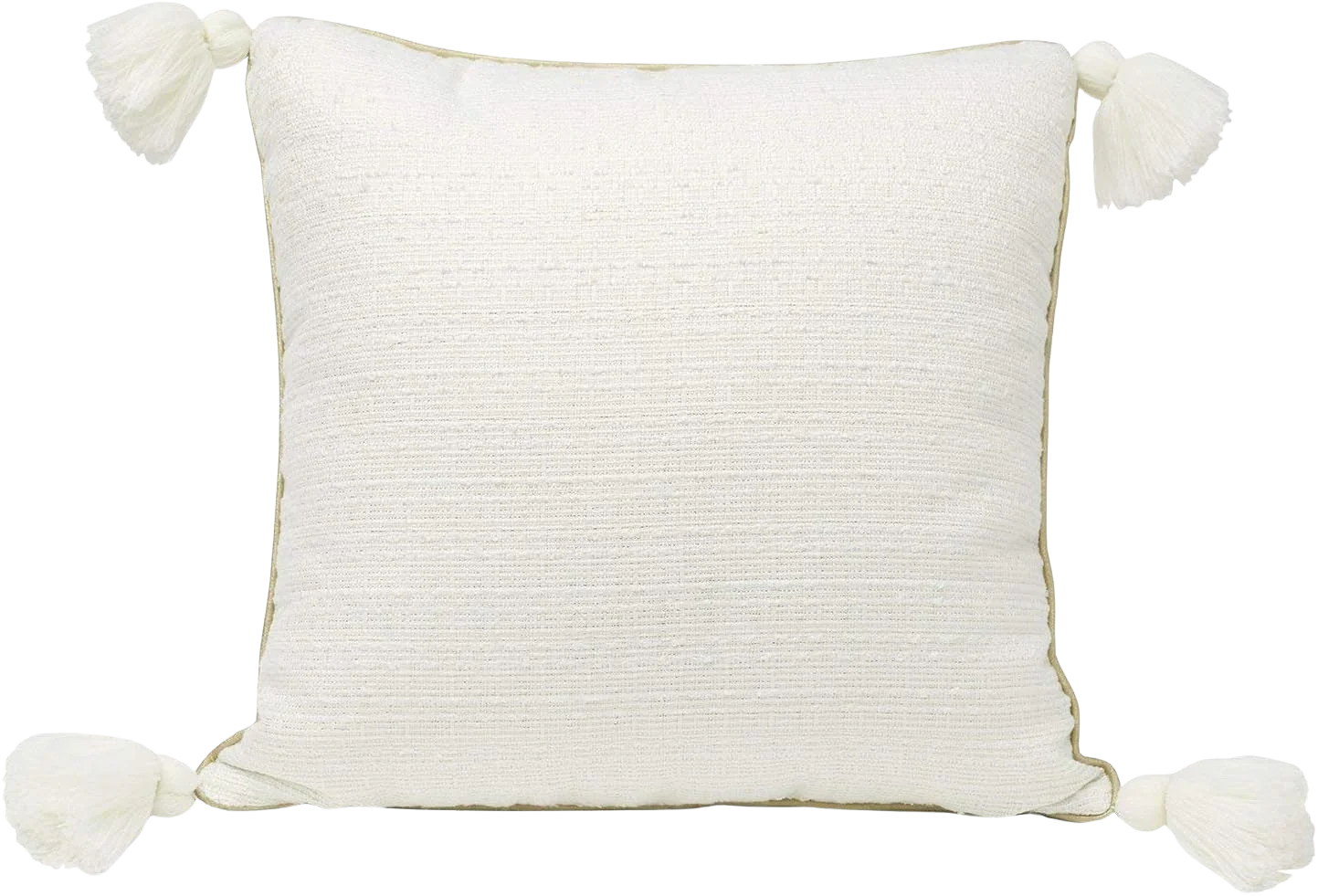 Throw Pillow - Cream and Gold with Tassels